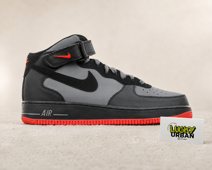 NIKE AIR FORCE 1 MID CINZA / PRETO / VERMELHO