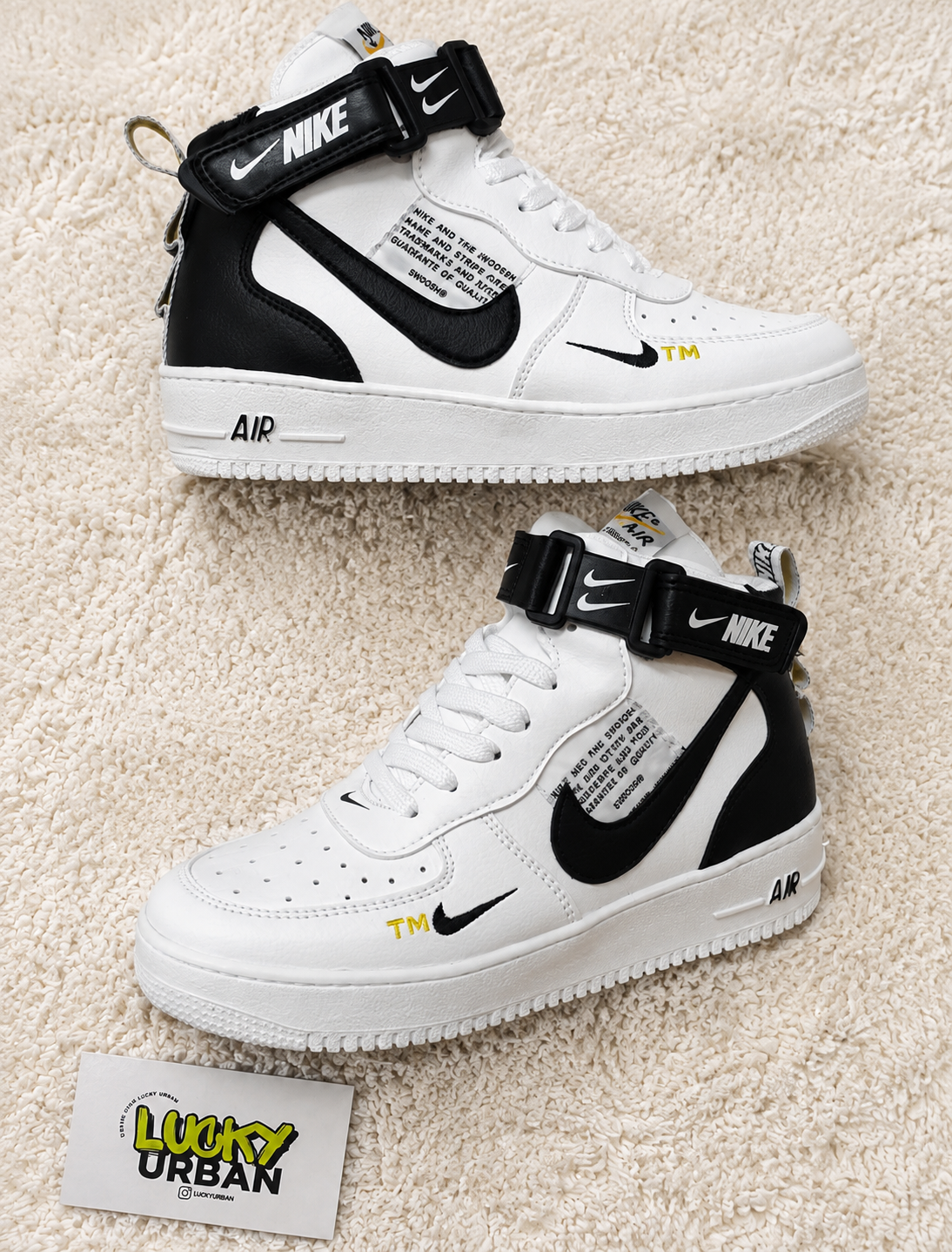 NIKE AIR FORCE 1 MID TM BRANCO / PRETO